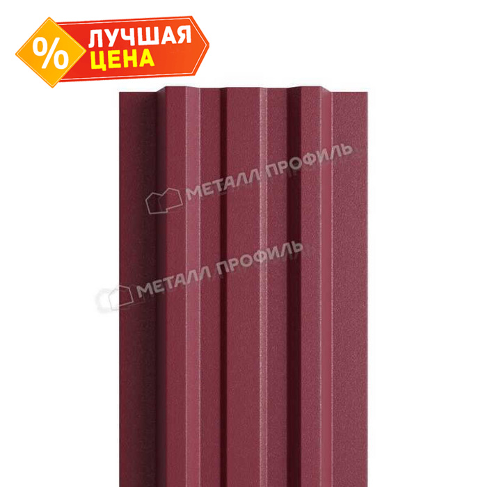 Штакетник Металл Профиль LАNE-T 0,45 VikingMP® RAL3005 Красное вино