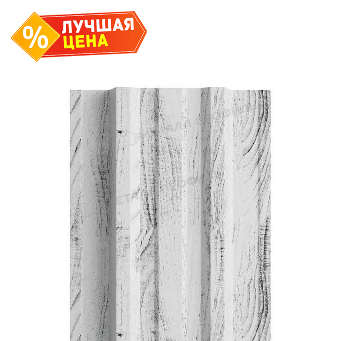 Штакетник Металл Профиль TRAPEZE-T 0,5 ECOSTEEL® матовый Беленый Дуб