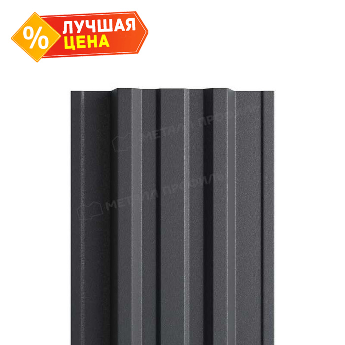 Штакетник Металл Профиль TRAPEZE-T 0,45 VikingMP® RAL7024 Серый графит