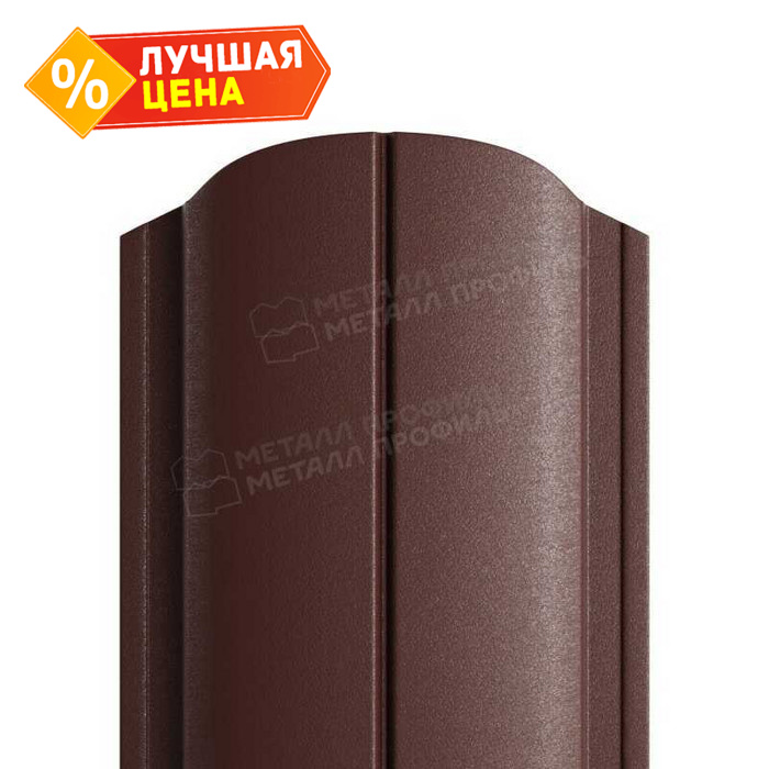 Штакетник Металл Профиль ELLIPSE-O 0,45 VikingMP® RAL8017/8017 Коричневый шоколад двухсторонний